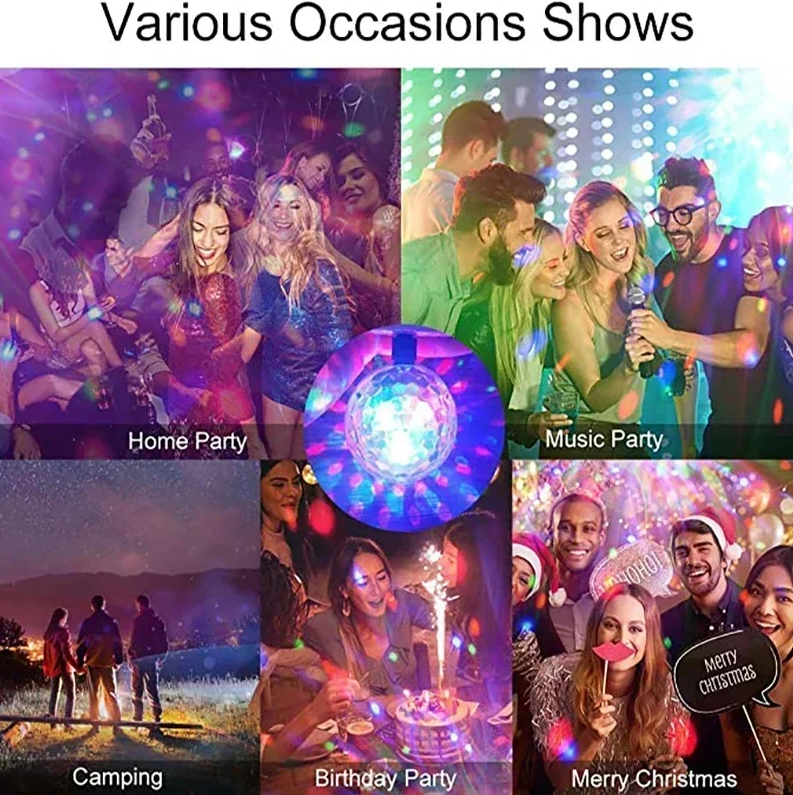 Gambar produk Heinast Lampu Disko RGB LED E27 Rotating Party Lamp Colorful Light 6W - H-21