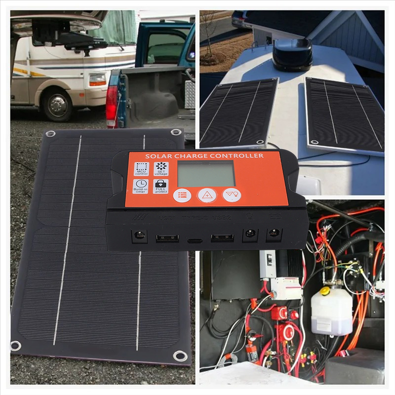 Sola Bright Solar Panel Monocrystalline Semi Flexible 10W Controller - SN30 Gambar produk Sola Bright Solar Panel Monocrystalline Semi Flexible 10W Controller - SN30