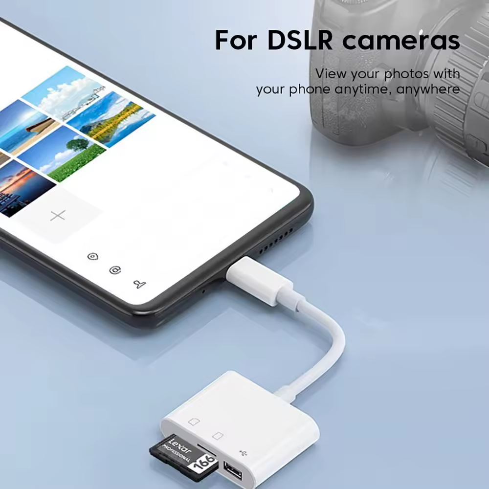 Gambar produk LASO Card Reader 3in1 USB Type C OTG SD TF Multifungsi High Speed - AT4