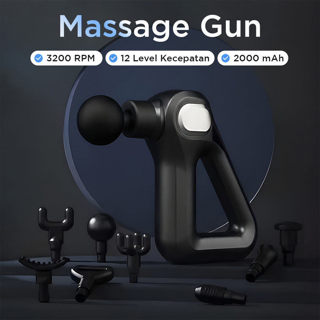 MUKASI Alat Pijat Elektrik Pundak Punggung Tangan Fascial Gun 2000 mAh - KH-750 Gambar produk MUKASI Alat Pijat Elektrik Pundak Punggung Tangan Fascial Gun 2000 mAh - KH-750
