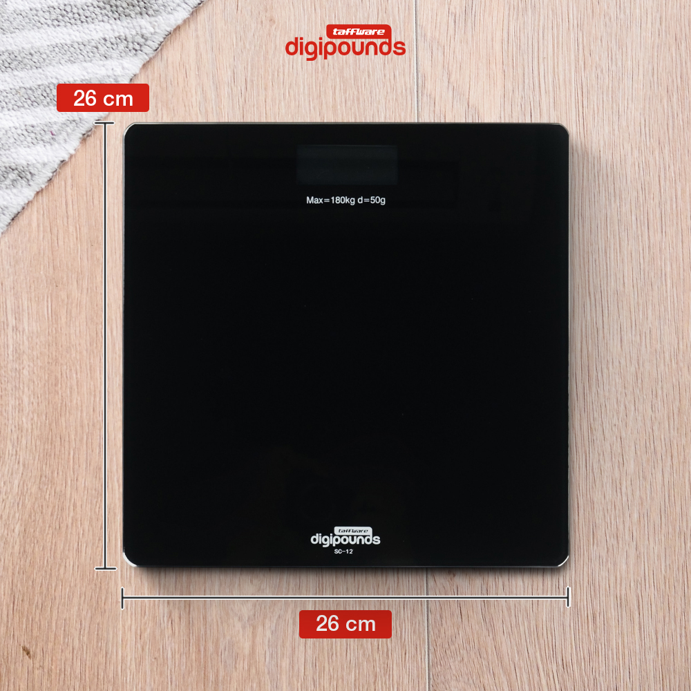 Taffware Digipounds Timbangan Badan Digital Scale Battery 180kg - SC-12 Gambar produk Taffware Digipounds Timbangan Badan Digital Scale Battery 180kg - SC-12