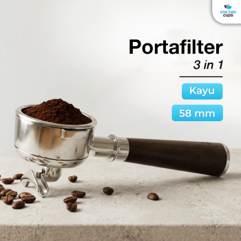 One Two Cups Non Pressurized Portafilter E61 Stainless Steel 58mm Kayu - CHA304