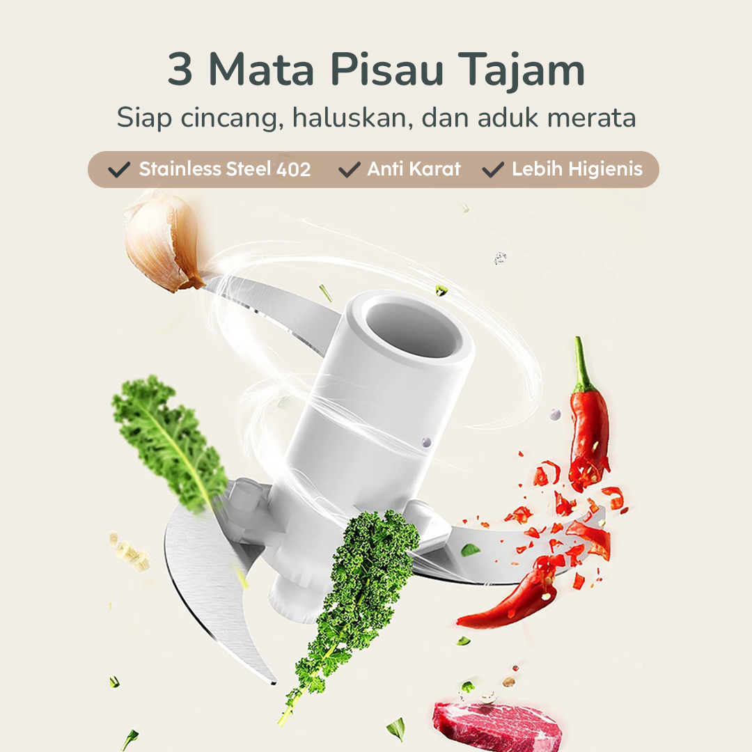 MYMY Alat Penggiling Daging Multifungsi Electric Meat Grinder 350ml - MY-01 Gambar produk MYMY Alat Penggiling Daging Multifungsi Electric Meat Grinder 350ml - MY-01