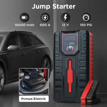 Gambar produk JXIANG POWER Jump Starter Luxury Power Bank Pompa USB 12V 10000mAh - JX-008B