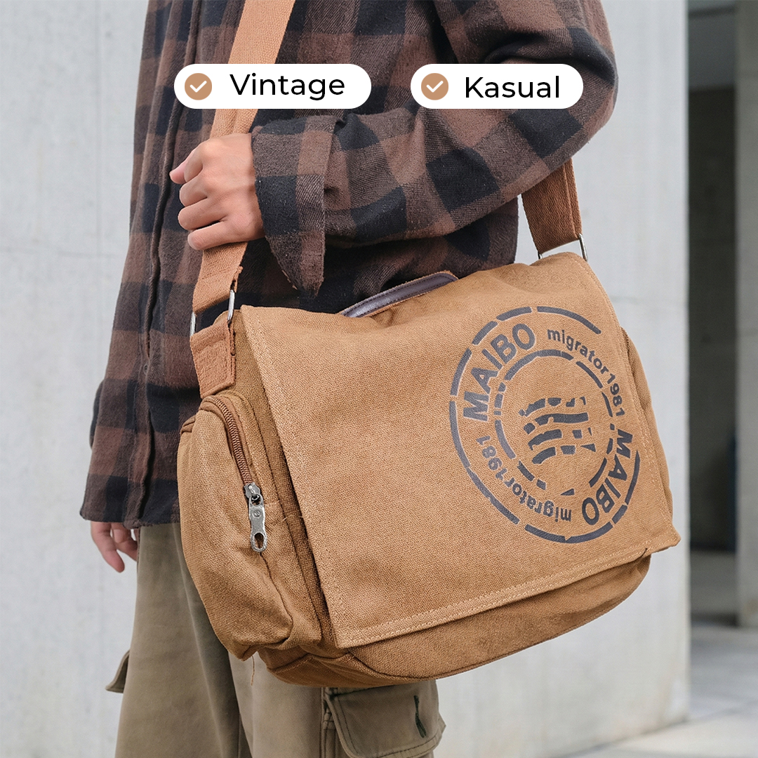Maibo Manjianghong Tas Selempang Pria Messenger Bag Canvas Printing - 1124 Gambar produk Maibo Manjianghong Tas Selempang Pria Messenger Bag Canvas Printing - 1124