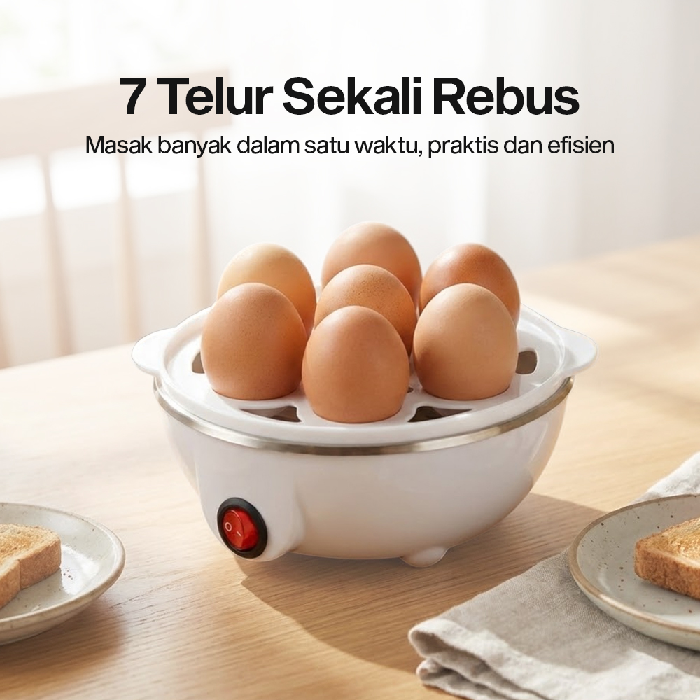 BONIN Alat Rebus Telur Elektrik Mini 7 Slot Egg Steamer 220V 350W - BN-10 Gambar produk BONIN Alat Rebus Telur Elektrik Mini 7 Slot Egg Steamer 220V 350W - BN-10