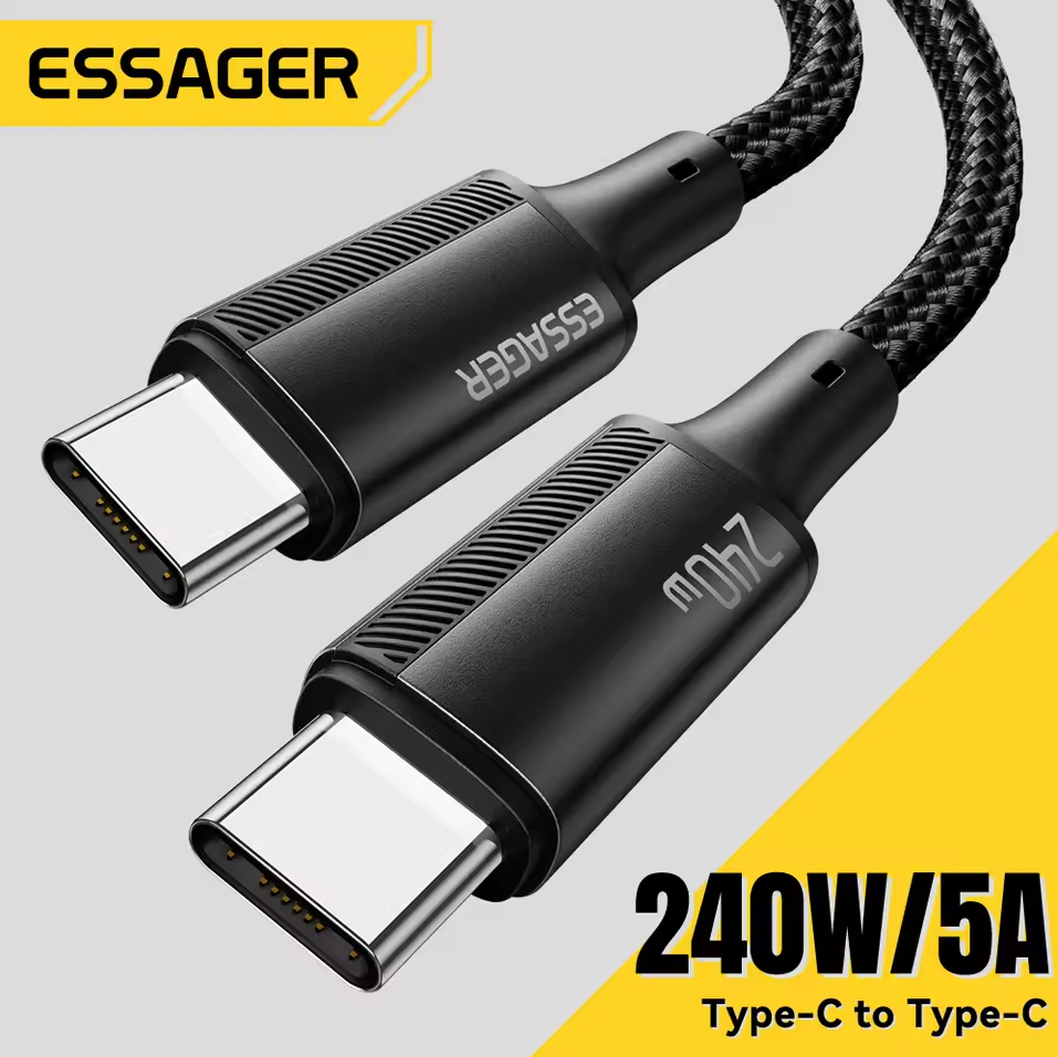 Gambar produk ESSAGER Kabel Data USB Type C to Type C PD Fast Charging 240W 2M - EXCTT3-JJA01