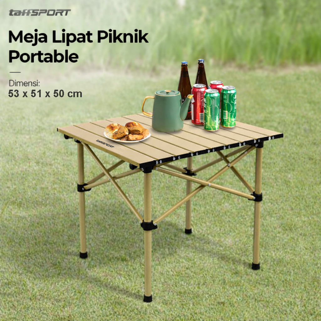 TaffSPORT Meja Lipat Piknik Portable Foldable Camping Table with Bag 53x51x50cm - AF59 Gambar produk TaffSPORT Meja Lipat Piknik Portable Foldable Camping Table with Bag 53x51x50cm - AF59