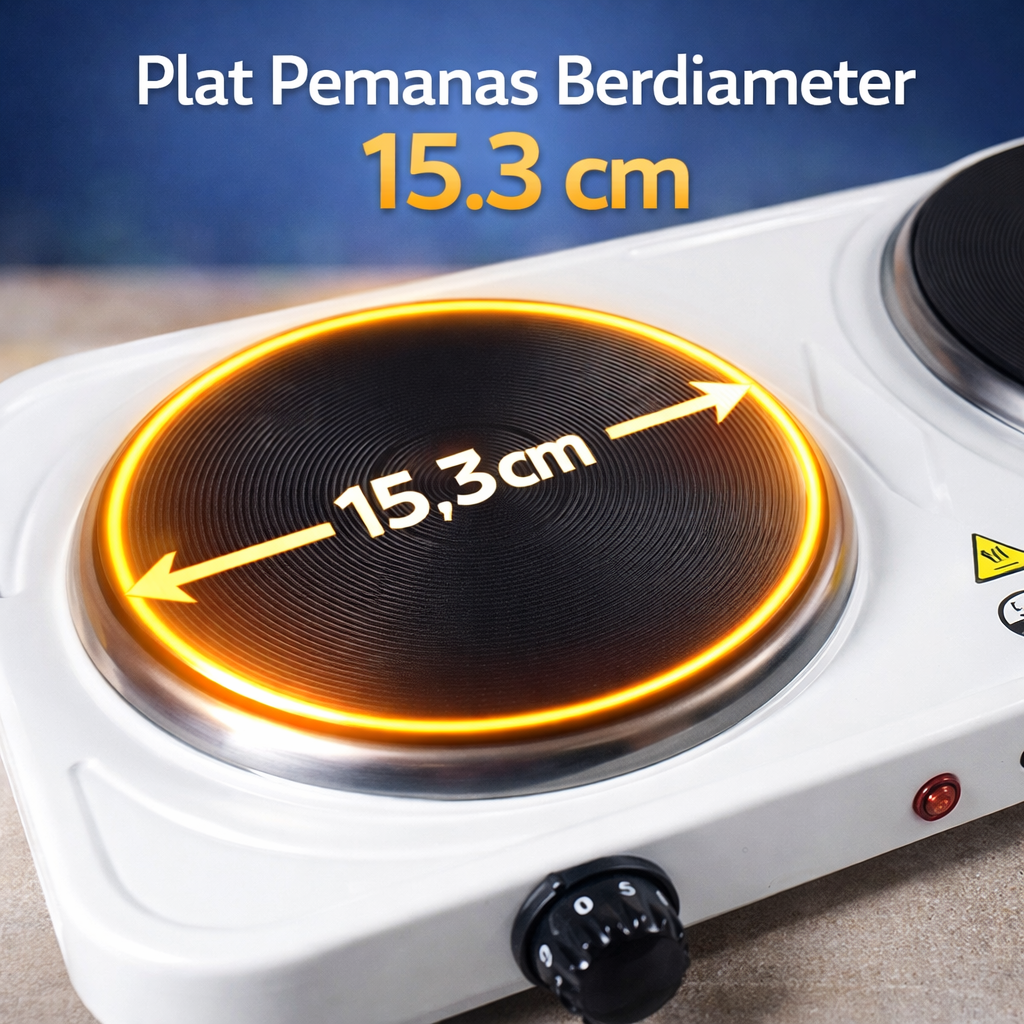 Gambar produk Taffware Kompor Listrik 2 Tungku Portable Hot Plate 2000W - WY-04B