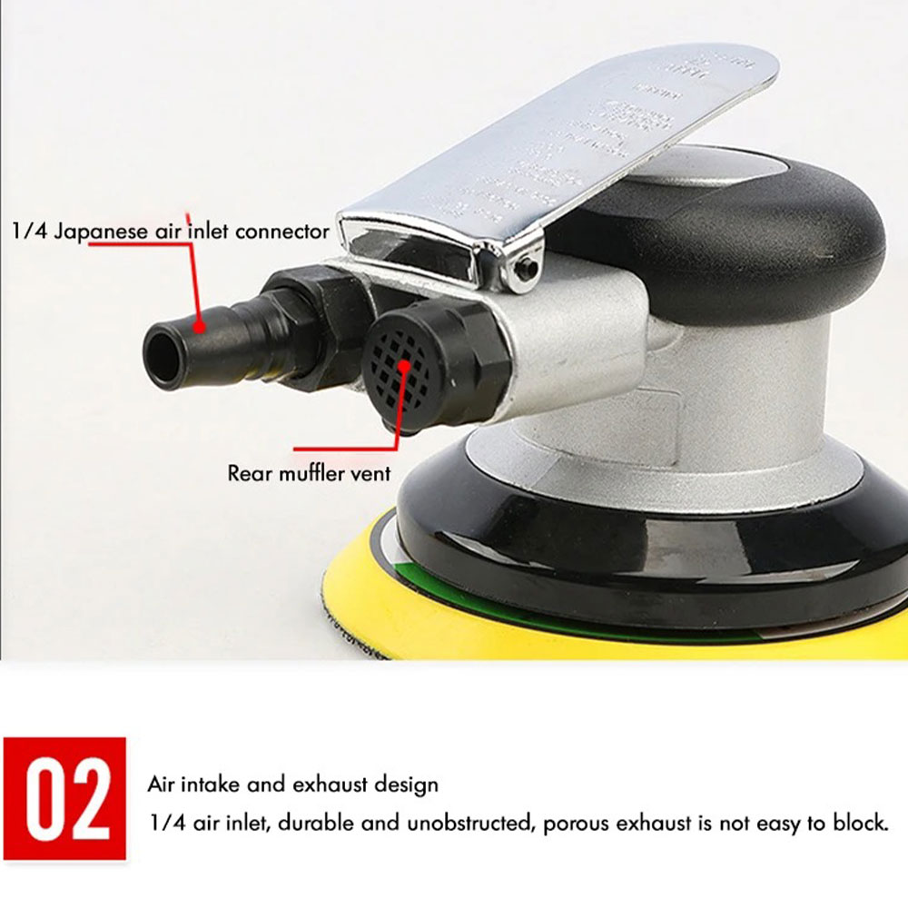 Keenso Mesin Amplas Angin Air Orbital Sander Pneumatic Round 5 Inch - BG-125D Gambar produk Keenso Mesin Amplas Angin Air Orbital Sander Pneumatic Round 5 Inch - BG-125D