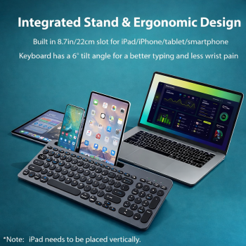 Gambar produk JOMAA Keyboard Dual Wireless Bluetooth 2.4G with Phone Stand Type C - MLD-570