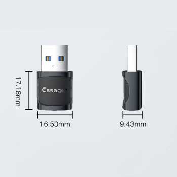 Gambar produk ESSAGER OTG USB Type C to Type A 3.0 Adapter Fast Charging 3A - EZJCA-XL01