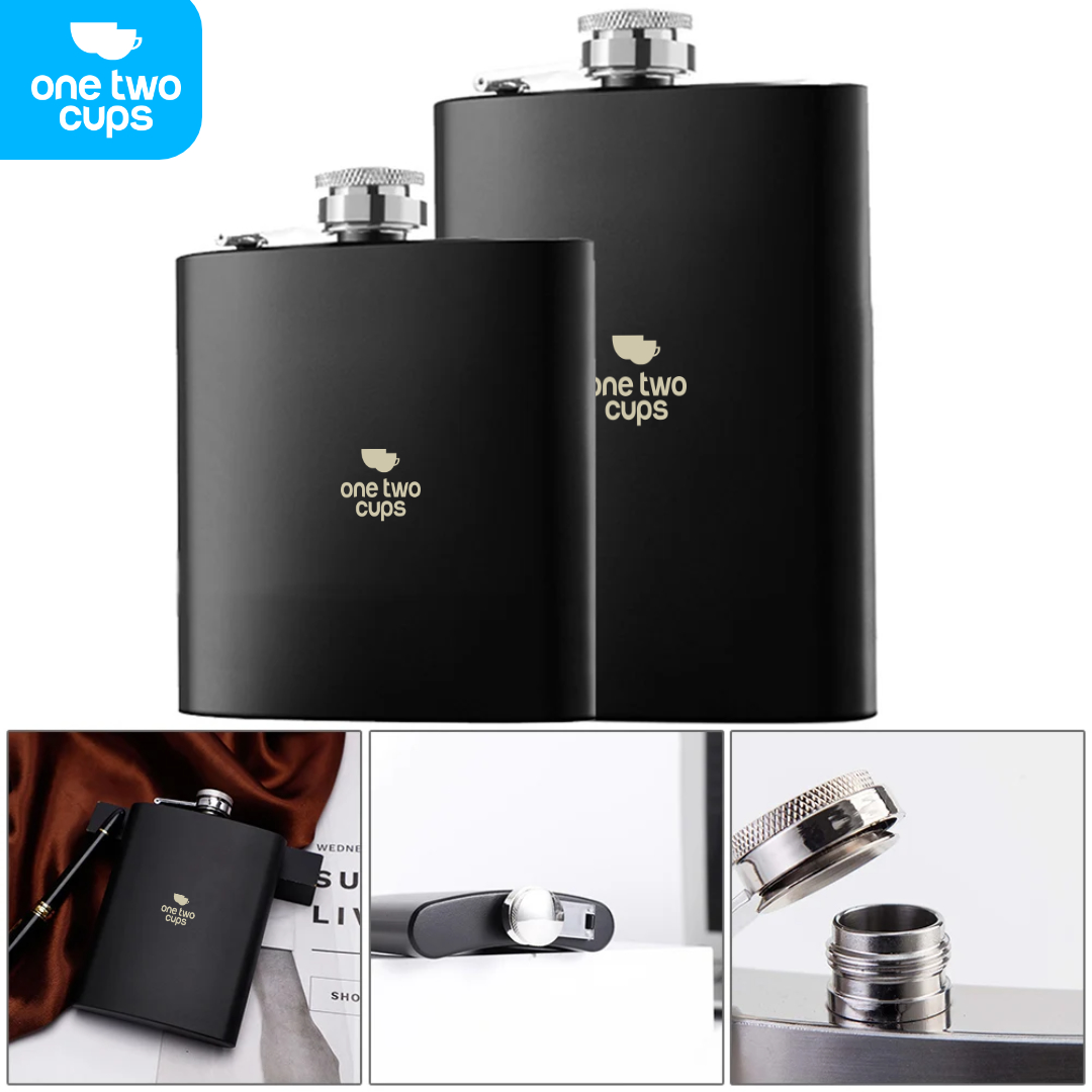 One Two Cups Botol Hip Flask Wine Whiskey Stainless Steel Plastic Cap 8oz - B-86 Gambar produk One Two Cups Botol Hip Flask Wine Whiskey Stainless Steel Plastic Cap 8oz - B-86