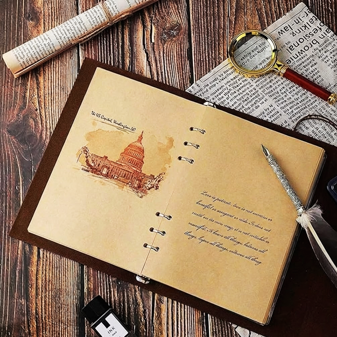 Toddi Buku Catatan Harian Binder Kulit Retro Maple Leaf A6 - ZB-10 Gambar produk Toddi Buku Catatan Harian Binder Kulit Retro Maple Leaf A6 - ZB-10