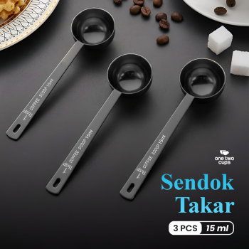 One Two Cups Sendok Takar Kopi Measuring Spoon Stainless Steel 3 PCS - PR3