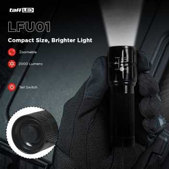 Gambar produk TaffLED Senter LED Flashlight Cree Q5 2000 Lumens Aluminium Steel - LFU01