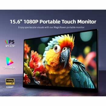 Taffware Portable Monitor 15.6 Inch IPS HD 1080P 60Hz Type C Mini HDMI - SJD1650