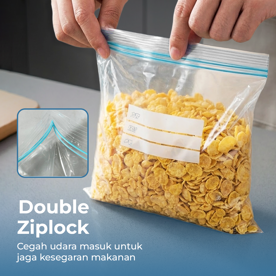 MEIDU Kantong Plastik Makanan PE Food Bag Ziplock 18x23cm 20 PCS - PK-25 Gambar produk MEIDU Kantong Plastik Makanan PE Food Bag Ziplock 18x23cm 20 PCS - PK-25