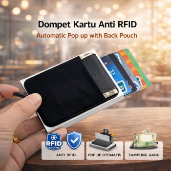 YUECIMIE Dompet Kartu Anti RFID Automatic Pop up with Back Pouch - YUE01