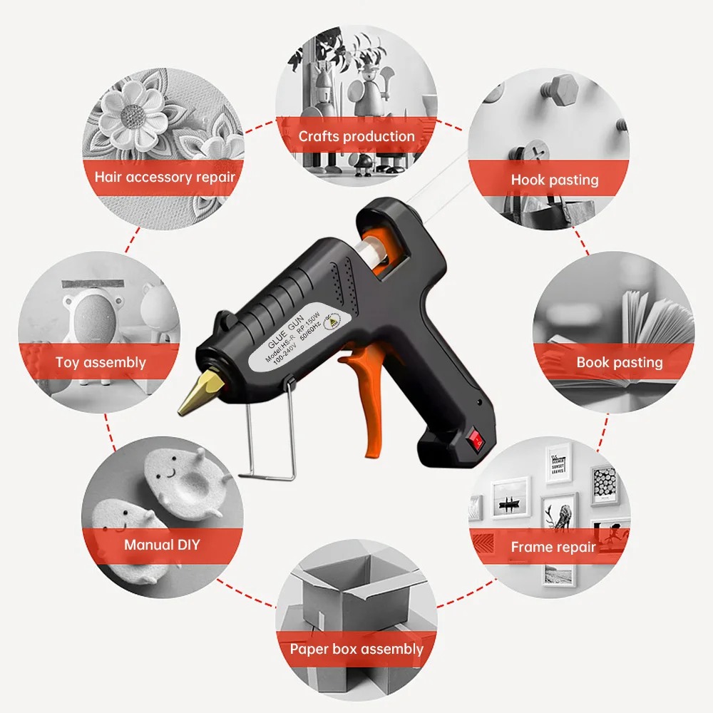 SEISSO Hot Melt Glue Gun Heating Tool Pistol Lem Tembak Panas 150W - QT-305 Gambar produk SEISSO Hot Melt Glue Gun Heating Tool Pistol Lem Tembak Panas 150W - QT-305