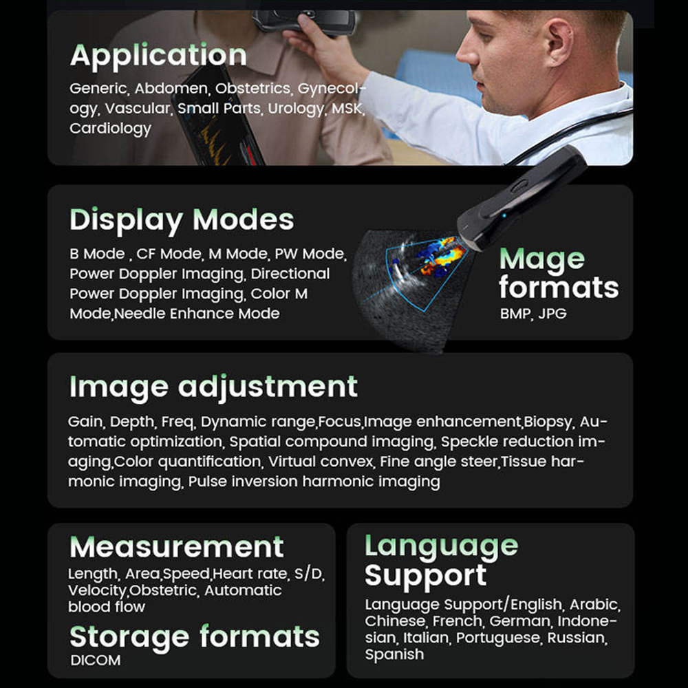 TaffOmicron USG Probe 2D Handheld Ultrasound Bluetooth Triplex Mode - PEU1B Gambar produk TaffOmicron USG Probe 2D Handheld Ultrasound Bluetooth Triplex Mode - PEU1B