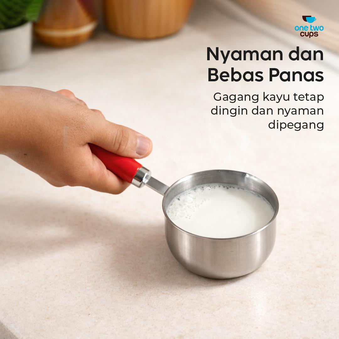 One Two Cups Panci Susu Mini Pan Stainless Steel 410 Dual Drainage 120ml - HK1 Gambar produk One Two Cups Panci Susu Mini Pan Stainless Steel 410 Dual Drainage 120ml - HK1