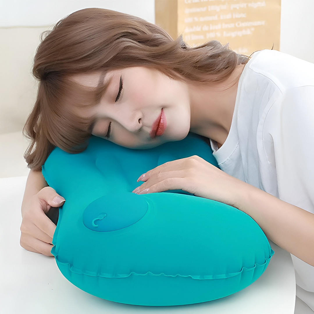 NKE Bantal Angin Portable Travel Inflatable Aeros Pillow - F8057 Gambar produk NKE Bantal Angin Portable Travel Inflatable Aeros Pillow - F8057