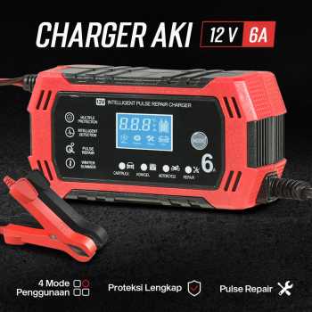 FMB Charger Aki Mobil Motor LCD Intelligent Battery Charger 12V 6A - H-6CS
