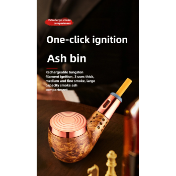 Gambar produk HASBY Pipa Asbak Rokok Portable Filter Anti Debu 3in1 Korek Elektrik - 808