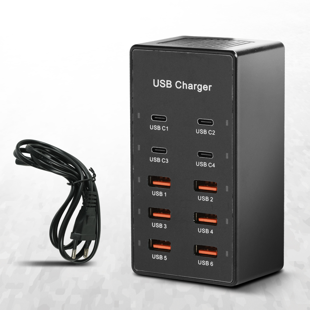 Gambar produk ALASICKA USB Hub Charger 10 Multi Port Type C 5V/2.4A 60W EU Plug - YC-A6