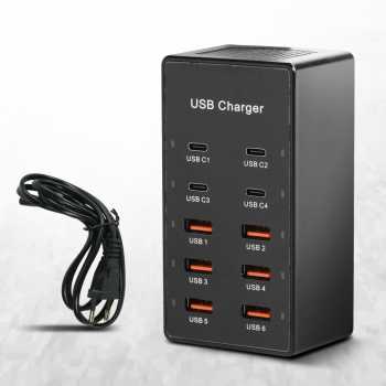 Gambar produk ALASICKA USB Hub Charger 10 Multi Port Type C 5V/2.4A 60W EU Plug - YC-A6