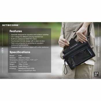 Gambar produk NITECORE Tas Sling Bag Multifungsi Outdoor 2in1 Modular IPX8 PVC 500D - SLB01