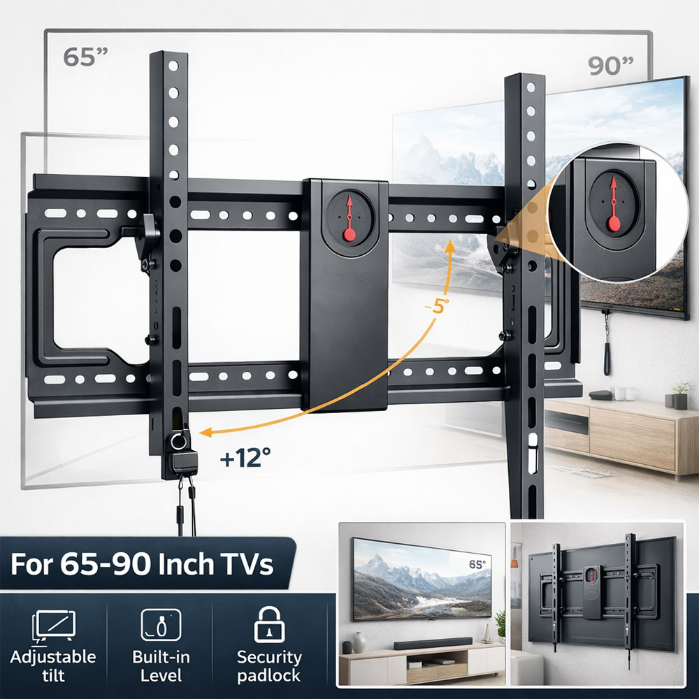 Sanus Bracket TV Dinding Adjustable VESA 700x420mm 65-90 Inch - KT05 Gambar produk Sanus Bracket TV Dinding Adjustable VESA 700x420mm 65-90 Inch - KT05