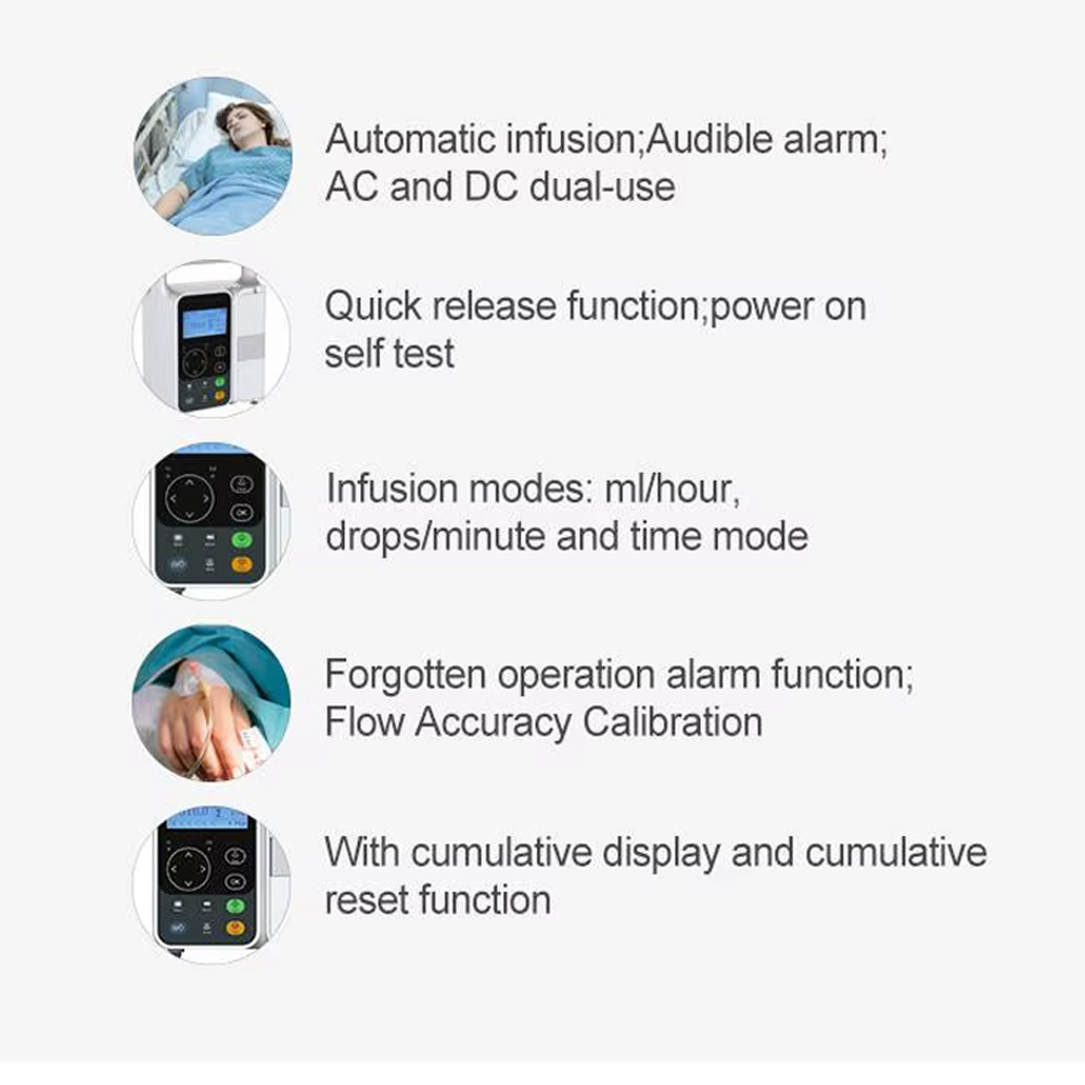 TaffOmicron Pompa Infus Elektrik Infusion Pump 1200mL/h 1000 Data - IP3 Gambar produk TaffOmicron Pompa Infus Elektrik Infusion Pump 1200mL/h 1000 Data - IP3