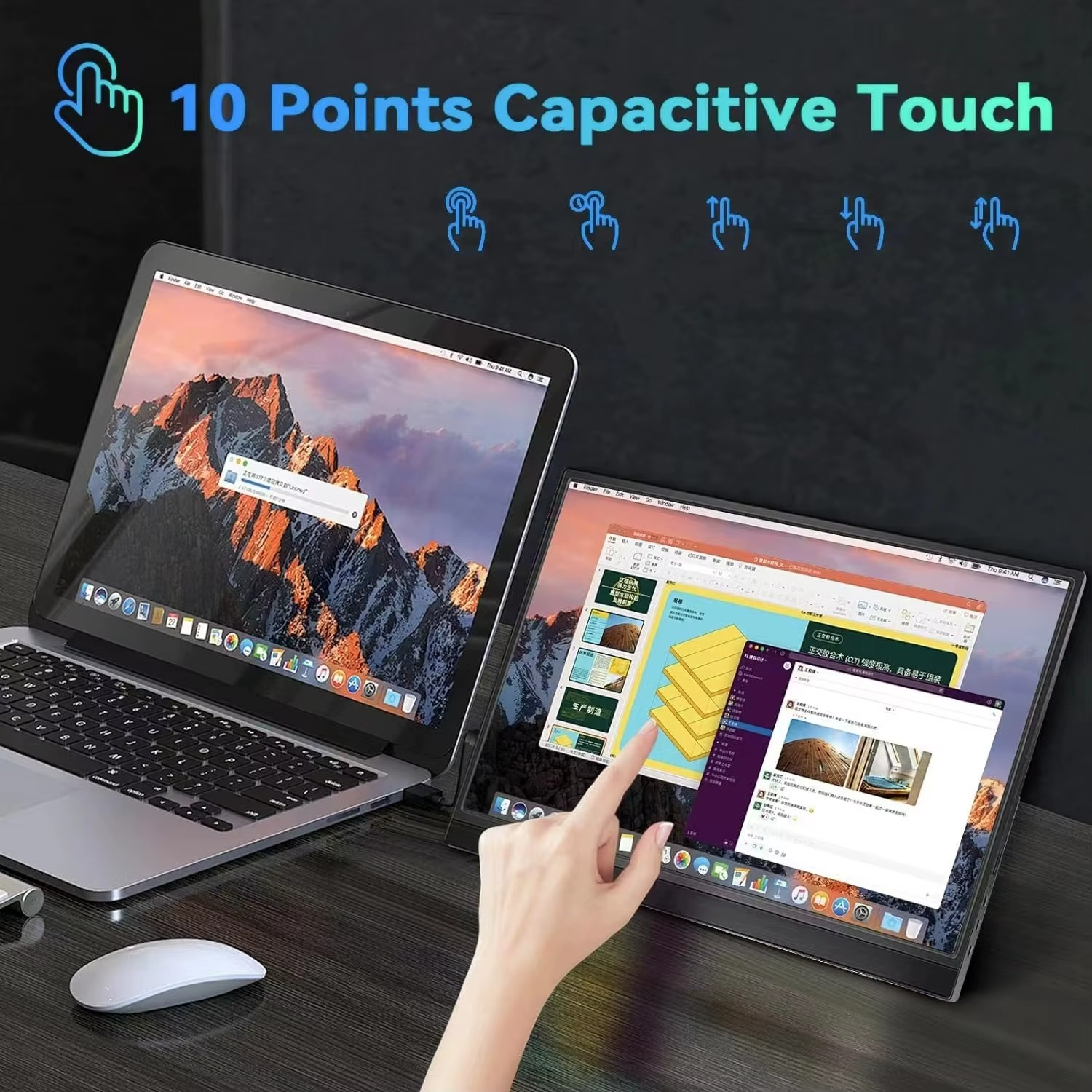 Gambar produk Taffware Portable Monitor 15.6 Inch IPS HD 1080P 60Hz Type C Mini HDMI - SJD1650