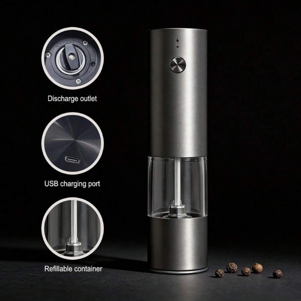 One Two Cups Alat Penggiling Biji Lada Elektrik Grinder 300mAh 2 PCS - EG-A-BS Gambar produk One Two Cups Alat Penggiling Biji Lada Elektrik Grinder 300mAh 2 PCS - EG-A-BS