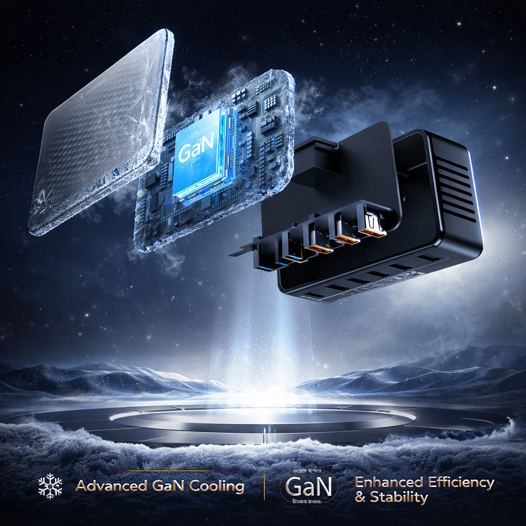 Gambar produk ILEPO Charger USB Docking Station 6 Multi Port Type C PD QC GaN 100W - ZETX100W-U