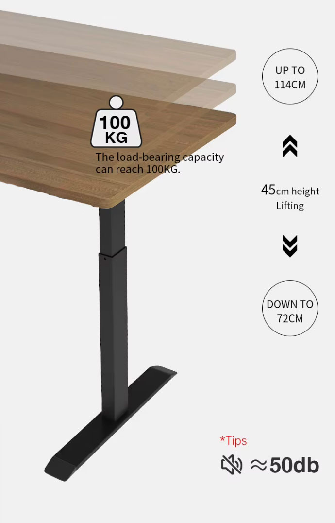 TaffHOME Meja Kerja Gaming Elektrik Adjustable Lifting Desk 120x60cm - FH-5 Gambar produk TaffHOME Meja Kerja Gaming Elektrik Adjustable Lifting Desk 120x60cm - FH-5