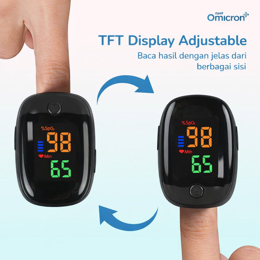 TaffOmicron Fingertip Pulse Oximeter Ukur Saturasi Oksigen Darah TFT - SMH-02 Gambar produk TaffOmicron Fingertip Pulse Oximeter Ukur Saturasi Oksigen Darah TFT - SMH-02