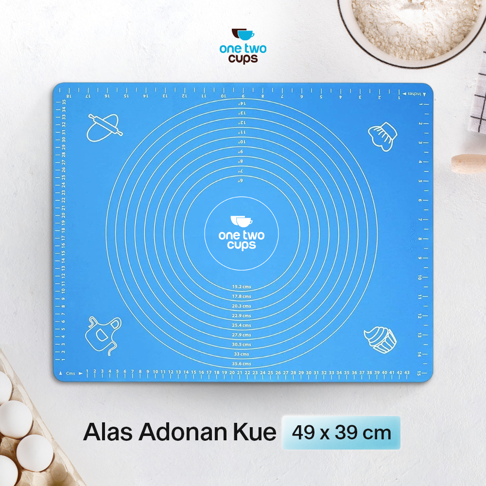 One Two Cups Alas Adonan Kue Fondant Silikon Baking Mat Anti Slip - JJ3873 Gambar produk One Two Cups Alas Adonan Kue Fondant Silikon Baking Mat Anti Slip - JJ3873