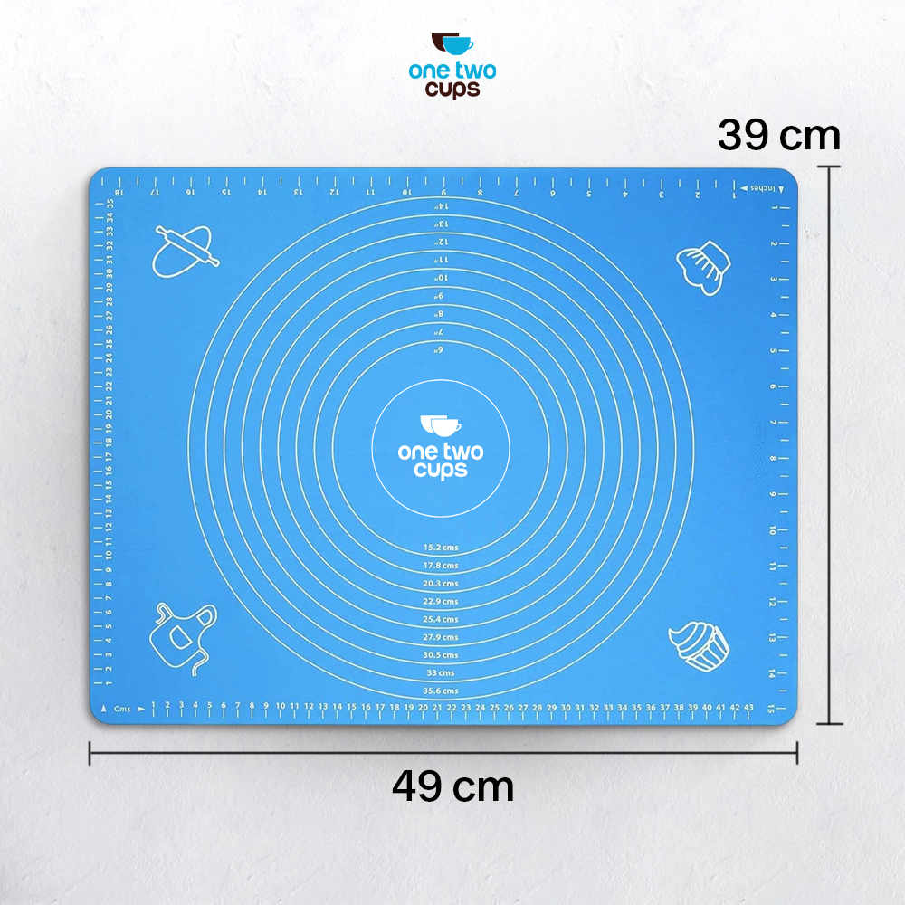 One Two Cups Alas Adonan Kue Fondant Silikon Baking Mat Anti Slip - JJ3873 Gambar produk One Two Cups Alas Adonan Kue Fondant Silikon Baking Mat Anti Slip - JJ3873