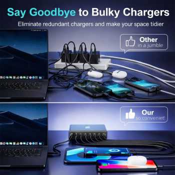 Gambar produk STONEGO Charger Station Fast Charging 10 Port USB Type C GaN3 800W - YMX-800W