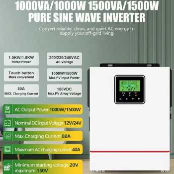 Victor Solar Inverter Controller Off-Grid MPPT DC 24V to AC 230V 1.5KW - NMS-1500-24