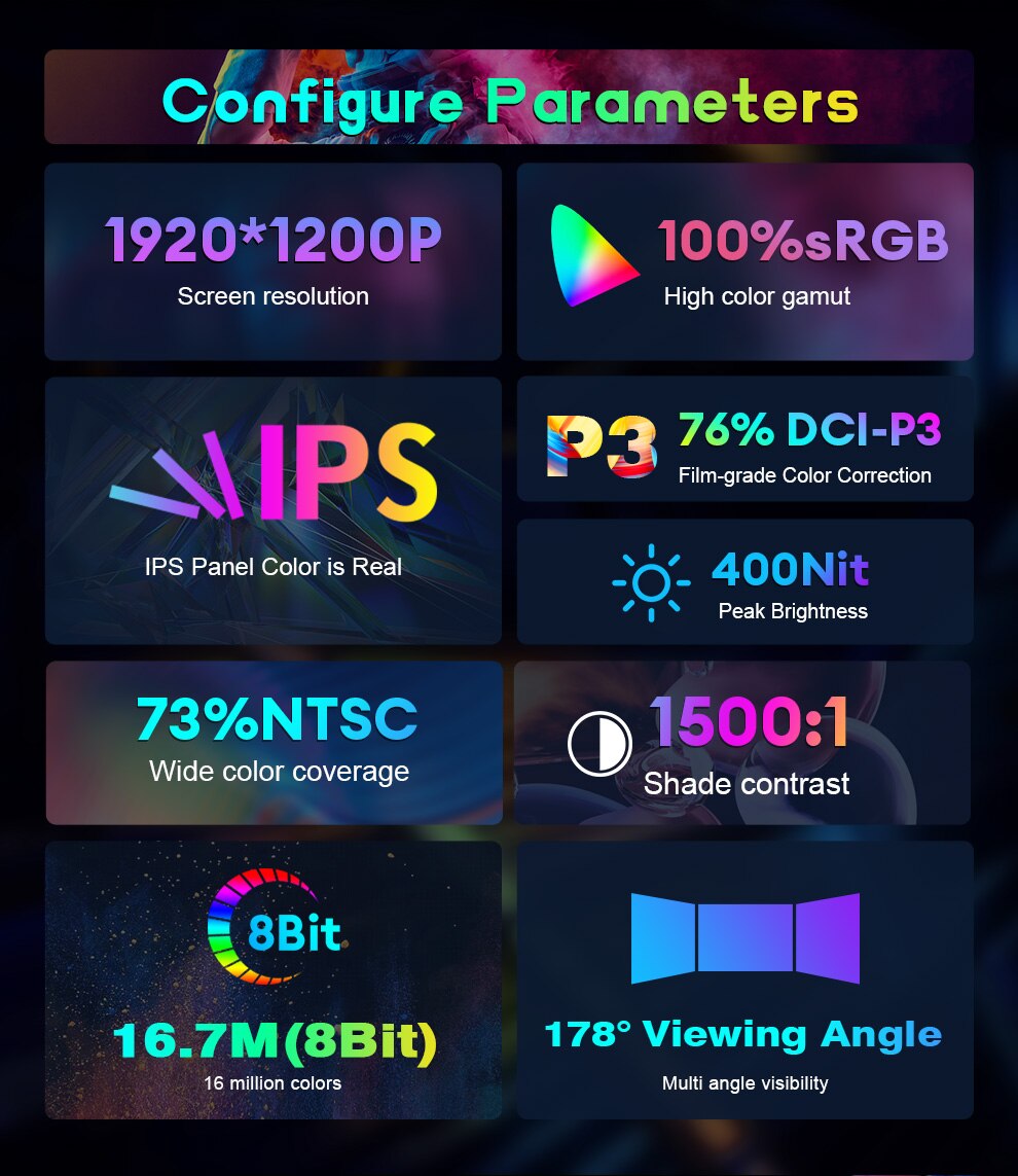 Gambar produk Taffware Portable Monitor Touchscreen 16 Inch IPS FHD 60Hz Type C - 1600XTS