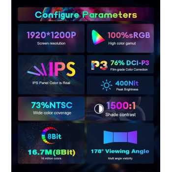 Gambar produk Taffware Portable Monitor Touchscreen 16 Inch IPS FHD 60Hz Type C - 1600XTS