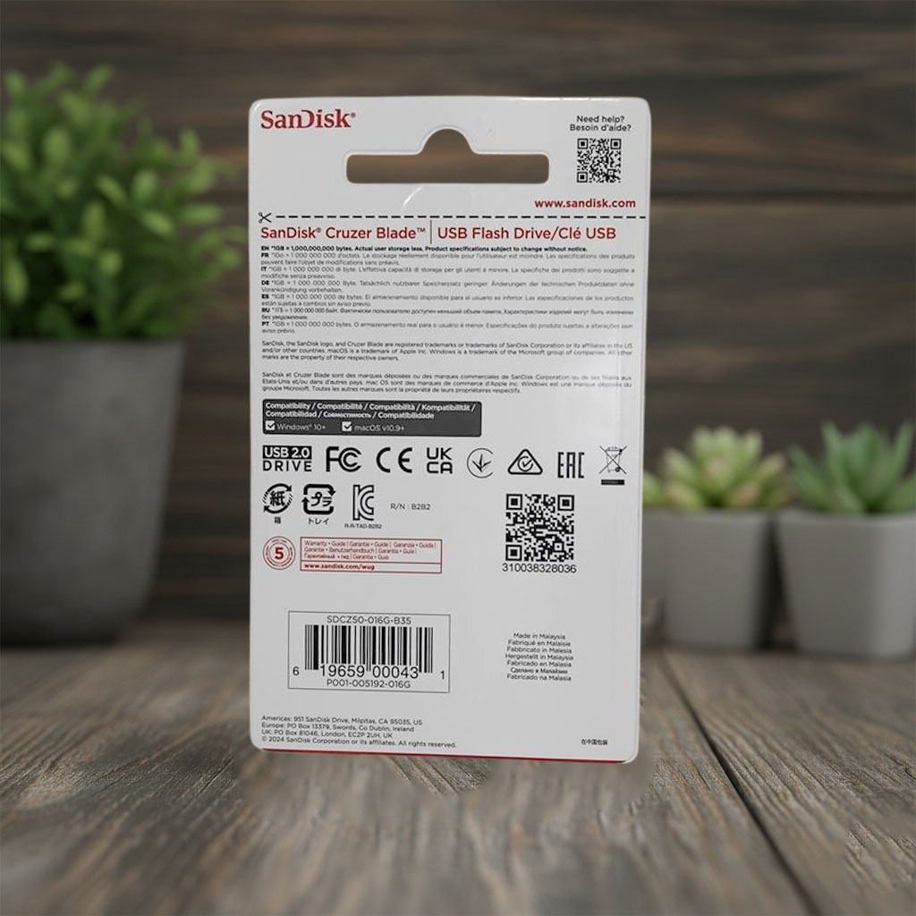 SanDisk Cruzer Blade Flashdisk Data Storage USB 2.0 Portable 16GB - SDCZ50 Gambar produk SanDisk Cruzer Blade Flashdisk Data Storage USB 2.0 Portable 16GB - SDCZ50