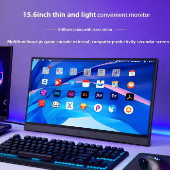 Taffware Portable Monitor IPS Touch Plastic Frame 15.6 Inch FHD 60Hz - SJD1680