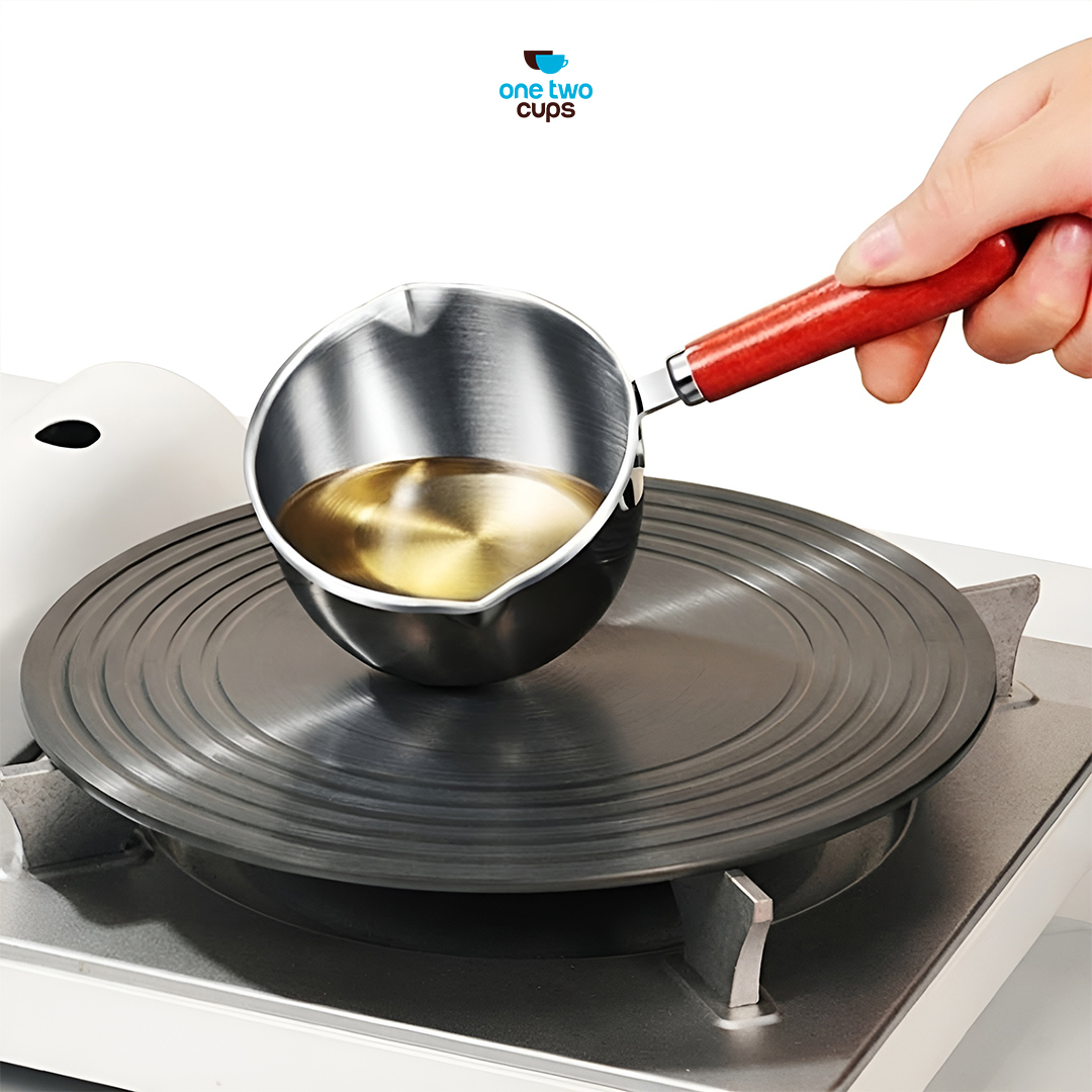 One Two Cups Panci Susu Mini Pan Stainless Steel 410 Dual Drainage 120ml - HK1 Gambar produk One Two Cups Panci Susu Mini Pan Stainless Steel 410 Dual Drainage 120ml - HK1