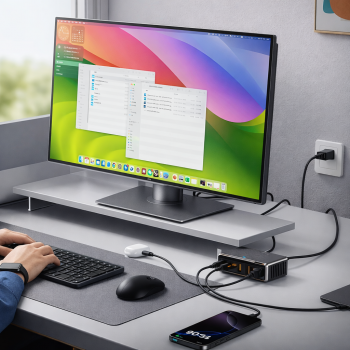 Gambar produk ILEPO Charger USB Docking Station 6 Multi Port Type C PD QC GaN 100W - ZETX100W-U