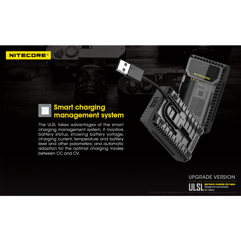 NITECORE Charger Baterai 2 Slot Leica BP-SCL4 QC Digital Display - ULSL Gambar produk NITECORE Charger Baterai 2 Slot Leica BP-SCL4 QC Digital Display - ULSL
